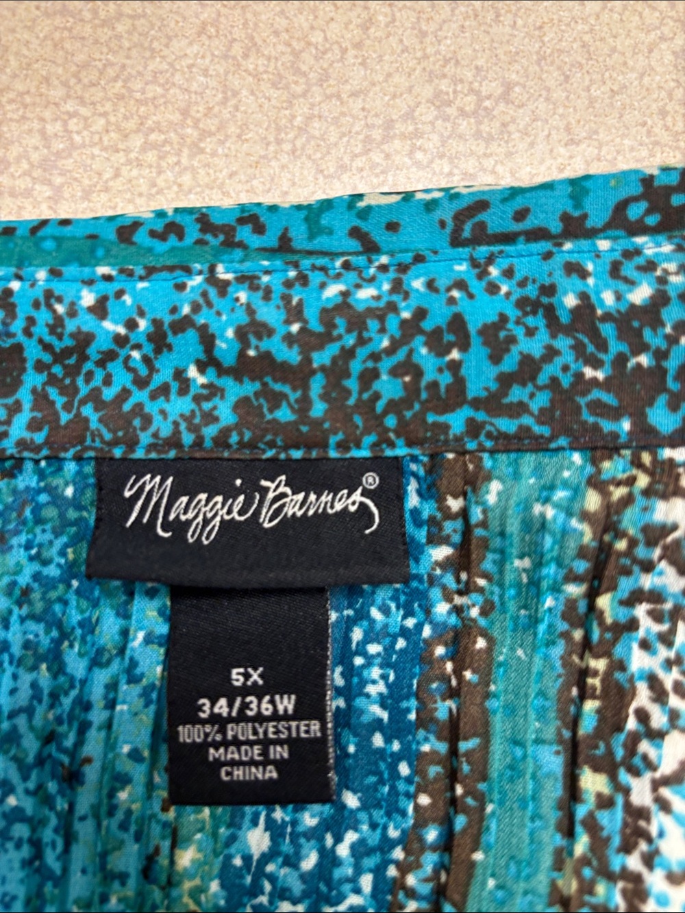Maggie Barnes Teal & Turquoise Striped Button-Up Blouse - Picture 3 of 4